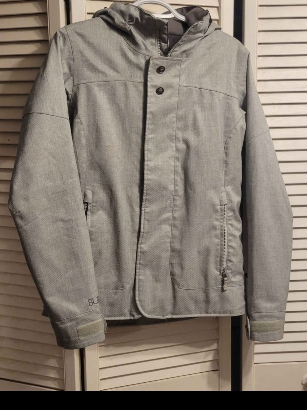 Womens Size Small Burton Light Gray Hooded Ski Jacket